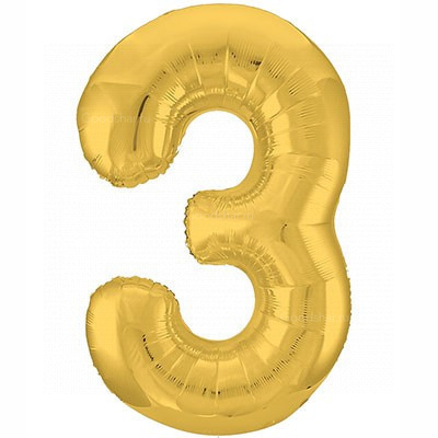 Цифра фольгированная 3 Gold Цифра фольгированная 3 Gold
