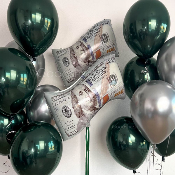 Набор воздушных шаров для мужчины «Стильный доллар»