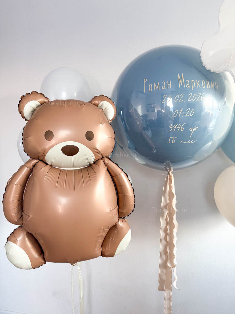 Набор воздушных шаров на выписку «Привет, мир!»