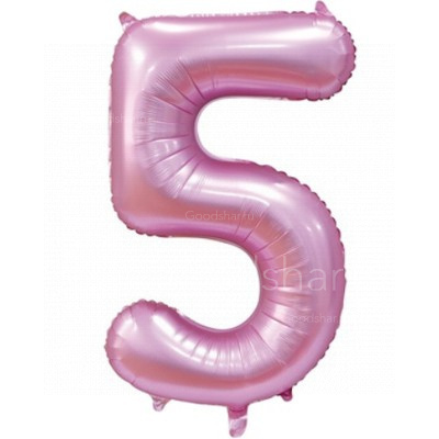 Цифра фольгированная 5 Satin Pink