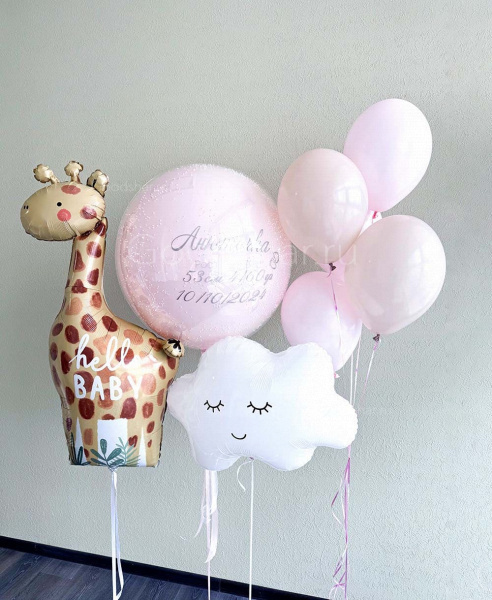 Набор воздушных шаров на выписку для девочки №569 