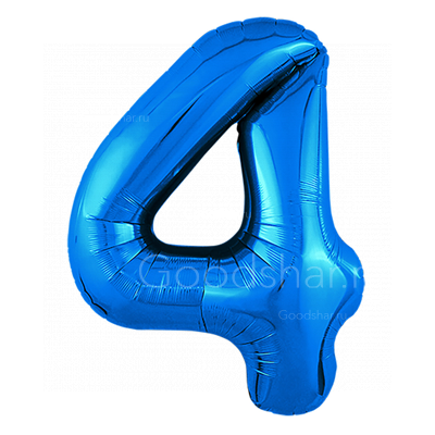 Цифра фольгированная 4 Blue