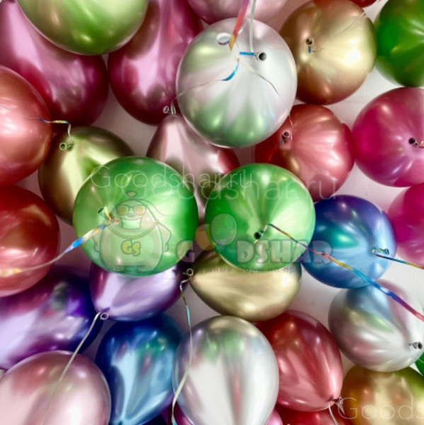 Шары по потолок "Хром ассорти" 20 шт.