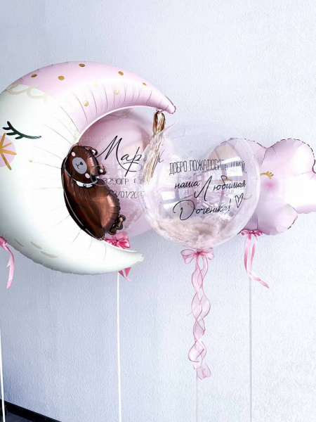 Набор воздушных шаров на выписку для девочик №581