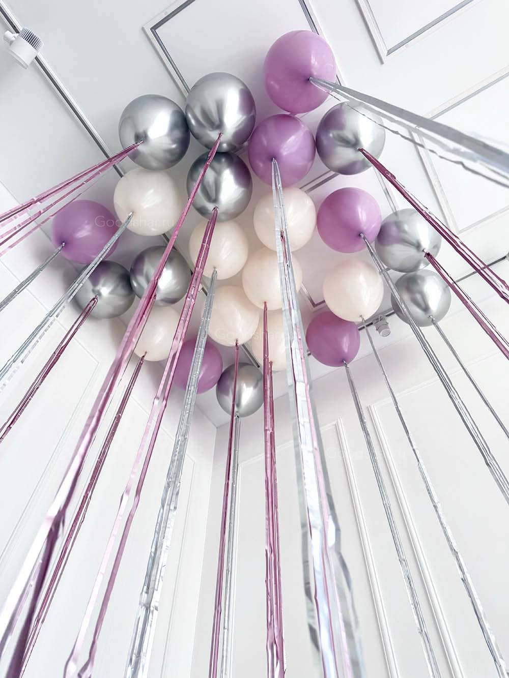 Воздушные шары под потолок с дождиком