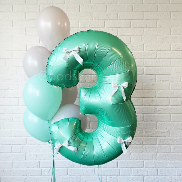 Набор воздушных шаров "Цифра с бантиками"