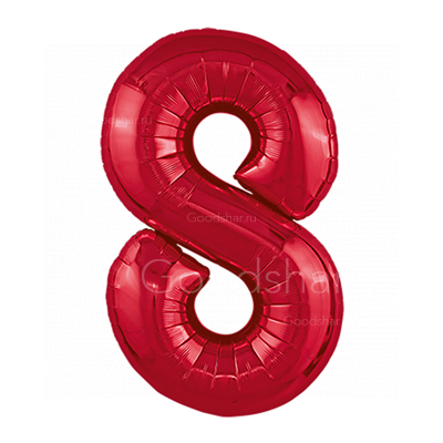 Цифра фольгированная 8 Red Цифра фольгированная 8 Red