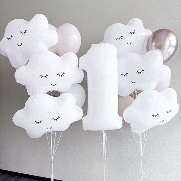 Набор воздушных шаров на годик "Облака №2"