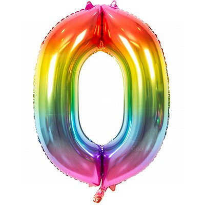 Цифра фольгированная 0 Rainbow Цифра фольгированная 0 Rainbow