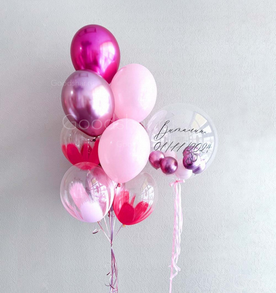 Набор воздушных шаров на выписку для девочки №589