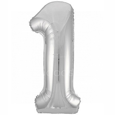 Цифра фольгированная 1 Silver