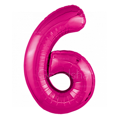 Цифра фольгированная 6 Fuchsia Цифра фольгированная 6 Fuchsia
