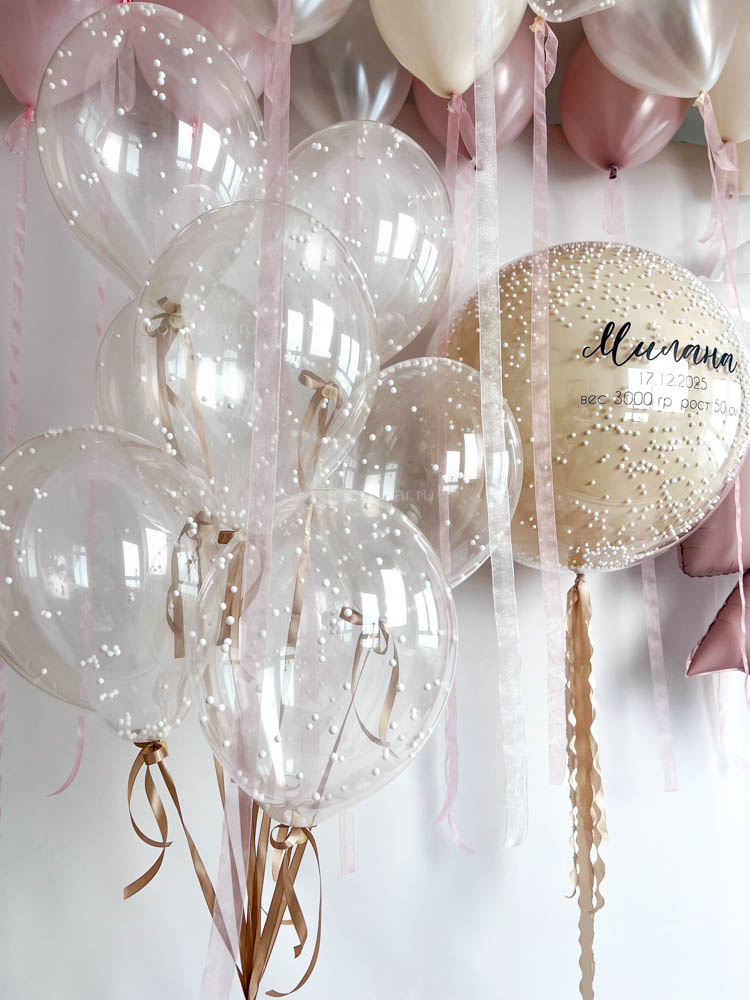 Набор воздушных шаров на выписку для девочки «Нежная Милана»