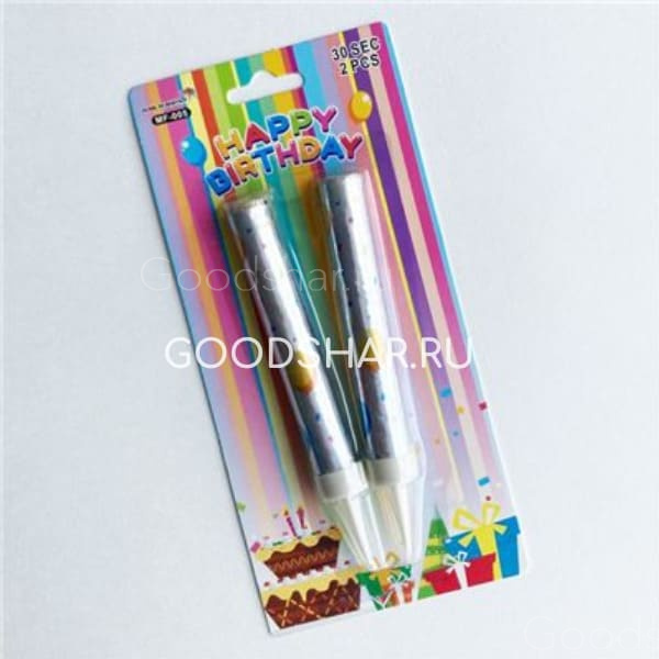 Свеча-Фонтан для торта 10см, 30сек, 2шт