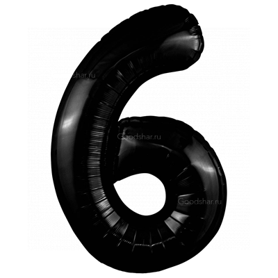 Цифра фольгированная 6 Black Цифра фольгированная 6 Black