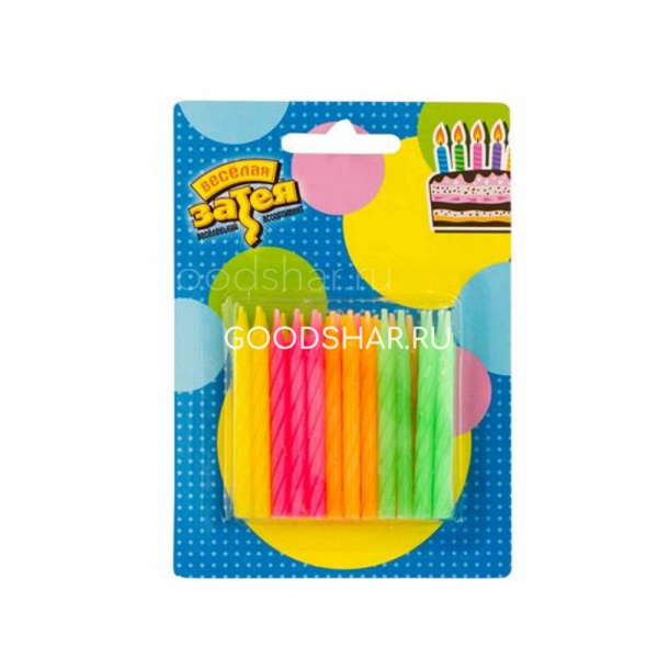 Свечи д/торта Неон 6см 24шт