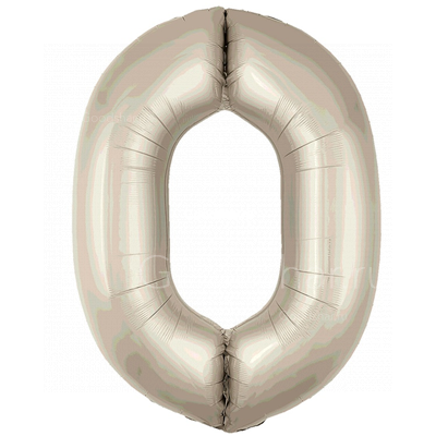 Цифра фольгированная 0 Satin Cream