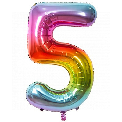 Цифра фольгированная 5 Rainbow Цифра фольгированная 5 Rainbow