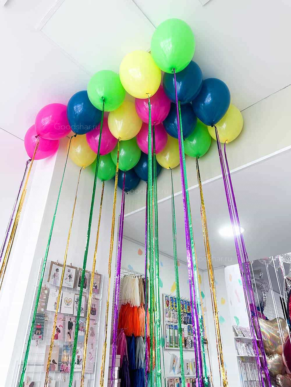 Набор воздушных шаров по потолок "Неоновый"