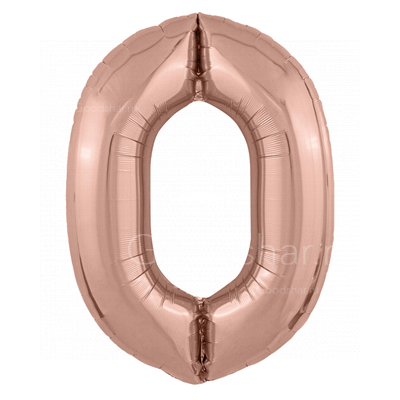 Цифра фольгированная 0 Rose Gold