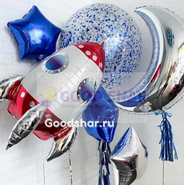 Фонтан из воздушных шаров "На Луне" № 469