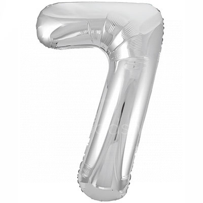 Цифра фольгированная 7 Silver