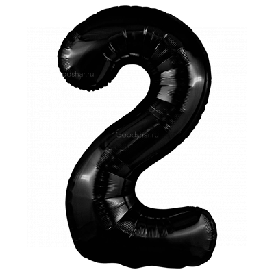 Цифра фольгированная 2 Black Цифра фольгированная 2 Black