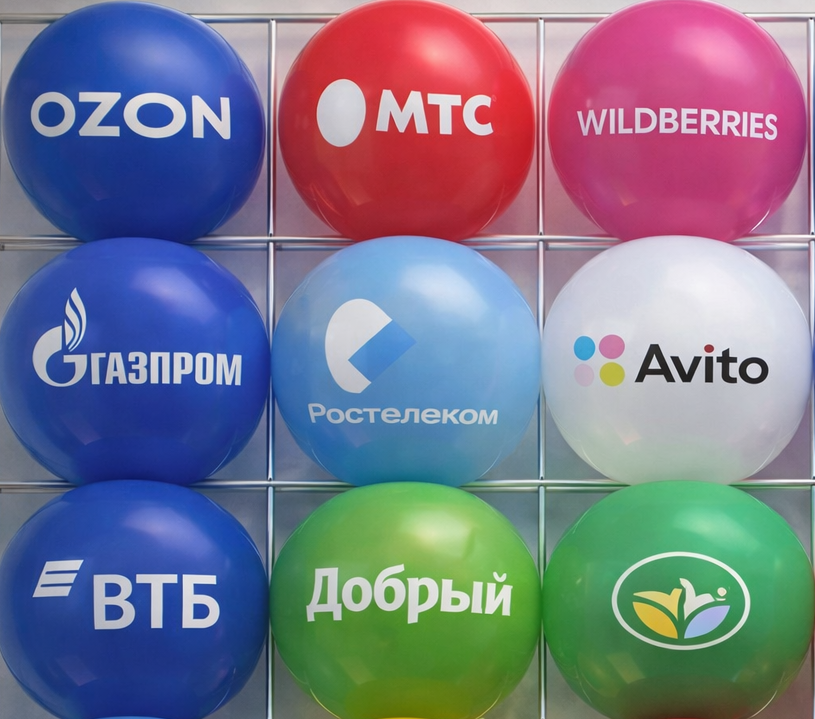 Логотипы компаний на воздушных шарах