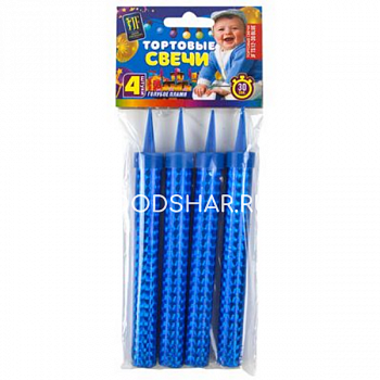 Свеча-Фонтан Голубое Пламя, 12см, 30сек, 4шт
