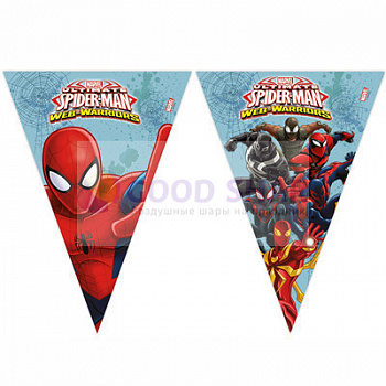 Гирлянда - вымпел "Человек-Паук" 2,3м Гирлянда - вымпел "Человек-Паук" 2,3м