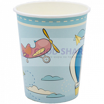 Стакан бумажный "Самолётики" 250мл 6шт