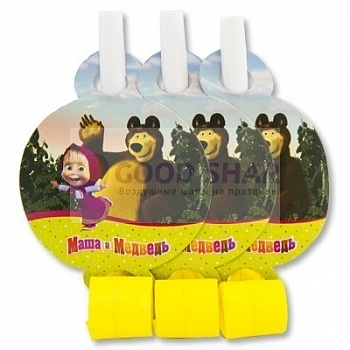 Язык-гудок "Маша и Медведь" 6шт Язык-гудок "Маша и Медведь" 6шт