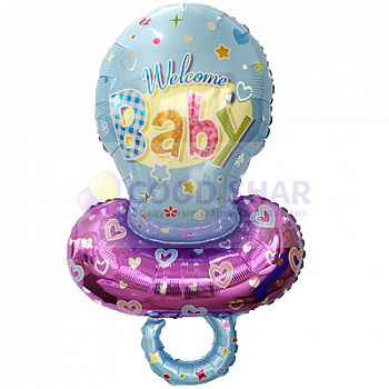 Шар фольгированный Соска детская голубая