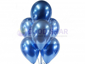 Шары латексные "Хром" синие