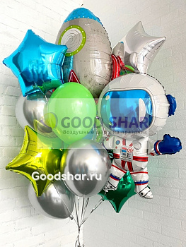 Фонтан из воздушных шаров "В космосе"