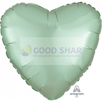 Шар фольгированный 18" Сердце Green сатин Шар фольгированный 18" Сердце Green сатин