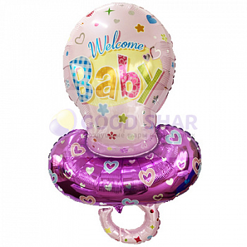 Шар фольгированный Соска детская розовая