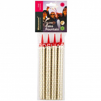 Свеча-Фонтан д/торта, 15см, 60сек, 4шт
