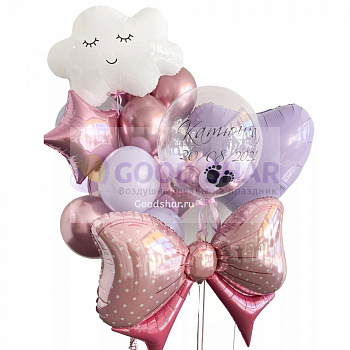 Набор воздушных шаров на выписку для девочки № 849