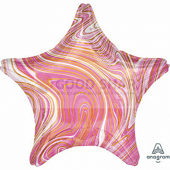 Шар фольгированный 18" Звезда Мрамор Pink Шар фольгированный 18" Звезда Мрамор Pink