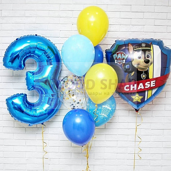 Набор воздушных шаров "Щенячий патруль" с цифрой № 207 Набор воздушных шаров "Щенячий патруль" с цифрой № 207