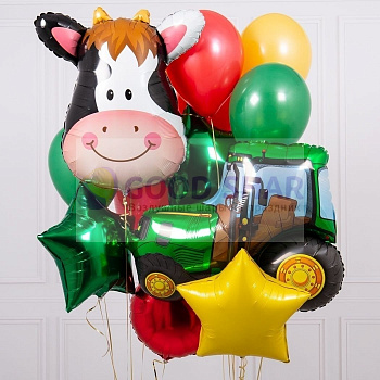 Набор воздушных шаров "Трактор и корова" № 323 Набор воздушных шаров "Трактор и корова" № 323
