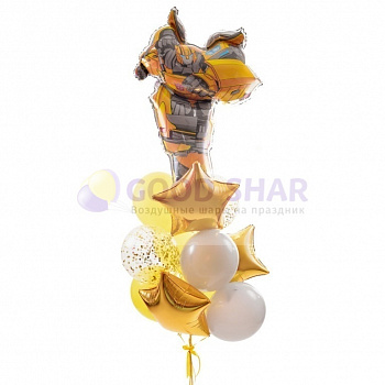 Фонтан из воздушных шаров "Бамблби" № 181 Фонтан из воздушных шаров "Бамблби" № 181