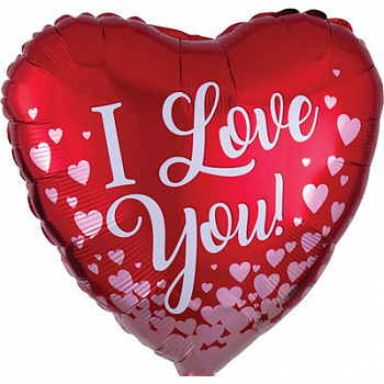 Шар фольгированный "Конфетти сердечки"
