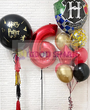 Набор воздушных шаров «Гарри Поттер» и герб «Хогвартса» с цифрой Набор воздушных шаров «Гарри Поттер» и герб «Хогвартса» с цифрой