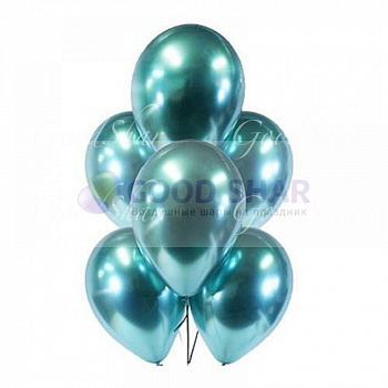 Шары латексные "Хром" зеленые