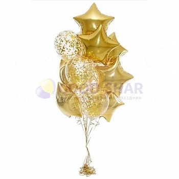 Фонтан из воздушных шаров "Золото"