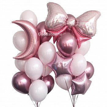 Набор воздушных шаров на выписку для девочки № 852