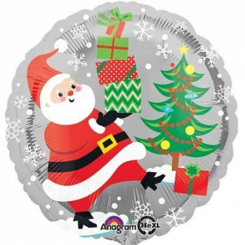 Шар фольгированный 18" "Санта снеговик и пингвины" Шар фольгированный 18" "Санта снеговик и пингвины"