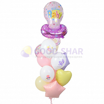 Набор воздушных шаров на выписку для девочки № 447